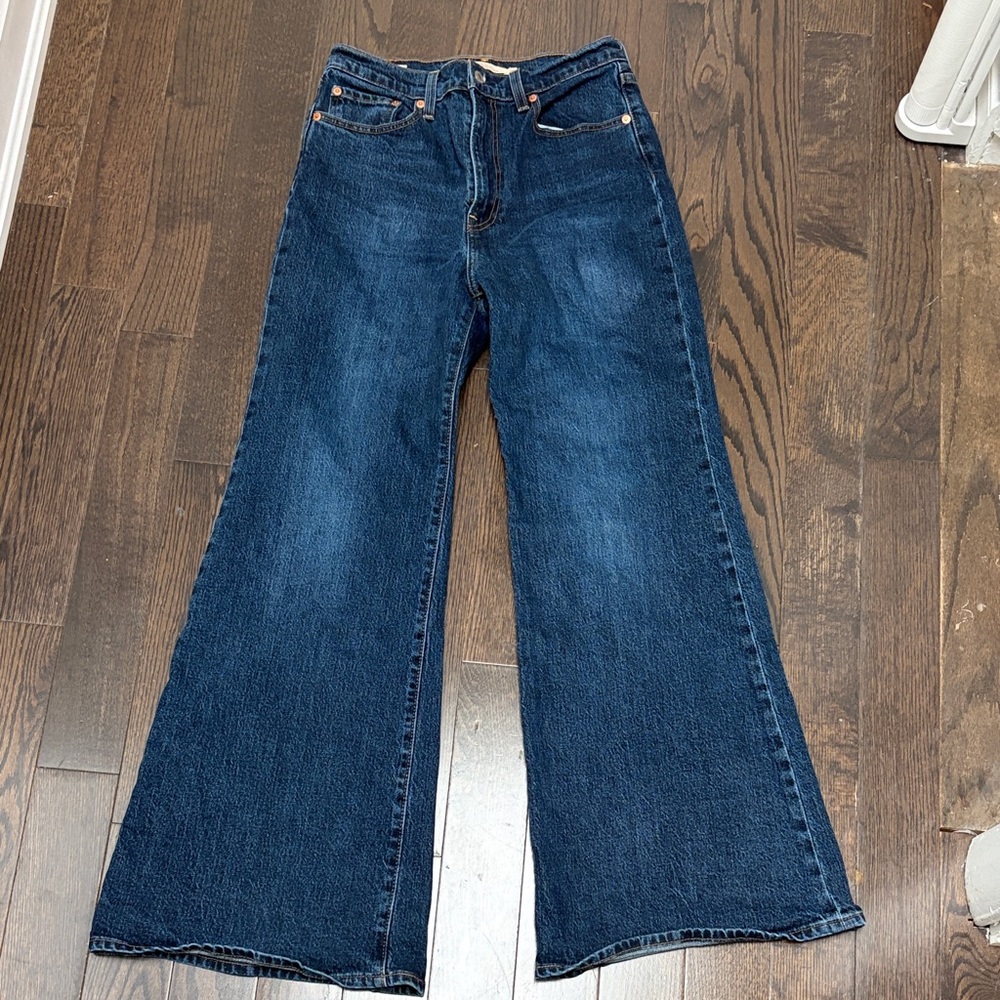 Levi's Dark Blue Ribcage Bell Jeans